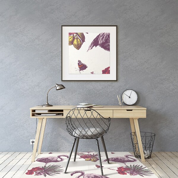 Tappeto sedia ufficio Flamingo E Hibiscus