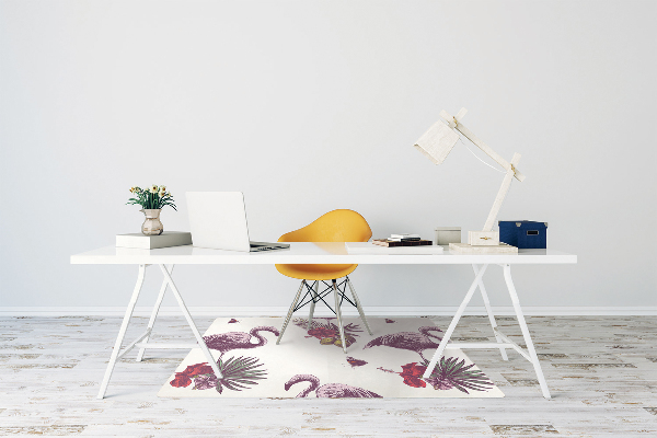 Tappeto sedia ufficio Flamingo E Hibiscus
