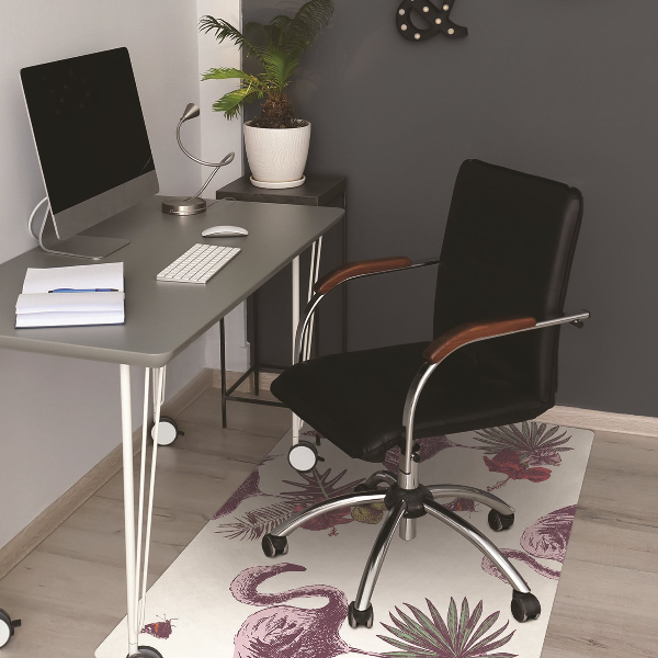 Tappeto sedia ufficio Flamingo E Hibiscus