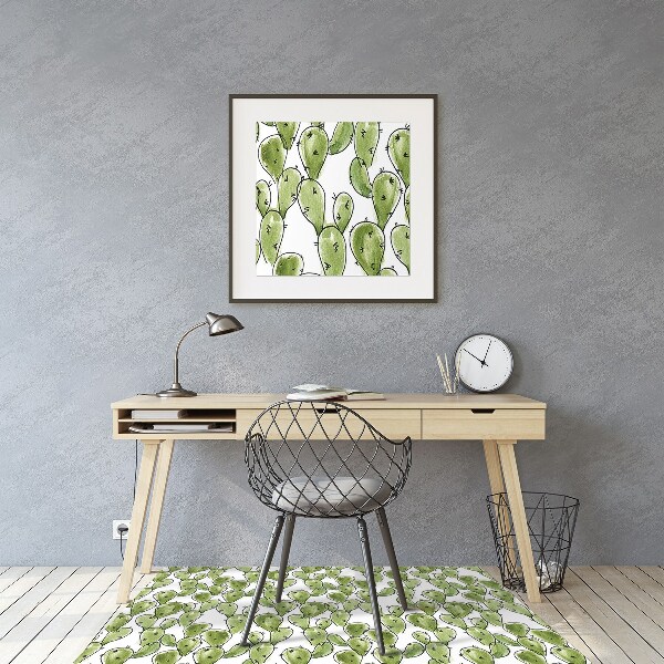 Tappeto per sedia con ruote Boho Cactus