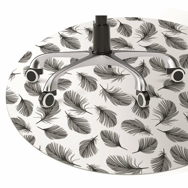 Tappeto per sedia con ruote Piume In Bianco E Nero