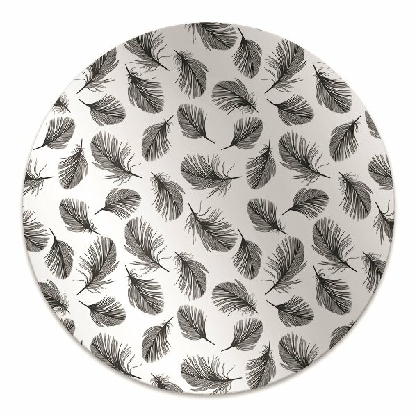 Tappeto per sedia con ruote Piume In Bianco E Nero