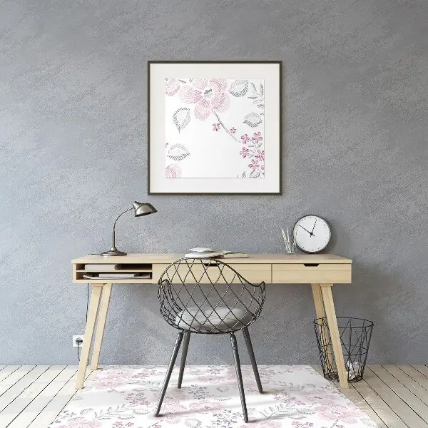 Tappeto per sedia con ruote Pattern Floreale