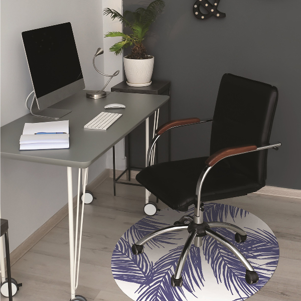 Tappeto per sedia con ruote Foglia Blu Navy