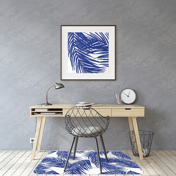 Tappeto per sedia con ruote Foglia Blu Navy