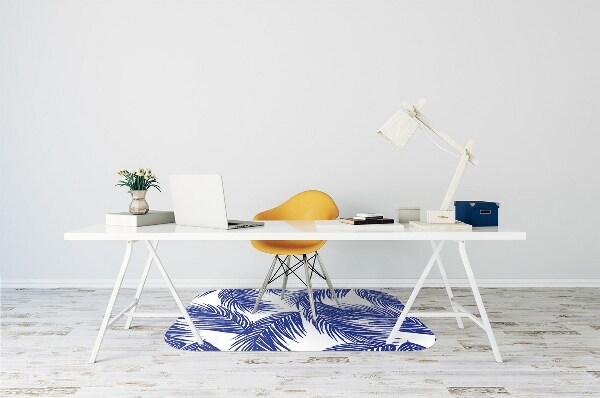 Tappeto per sedia con ruote Foglia Blu Navy