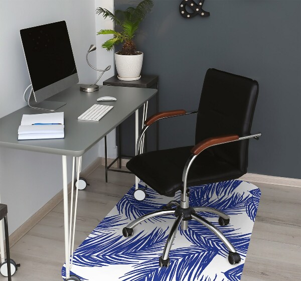 Tappeto per sedia con ruote Foglia Blu Navy