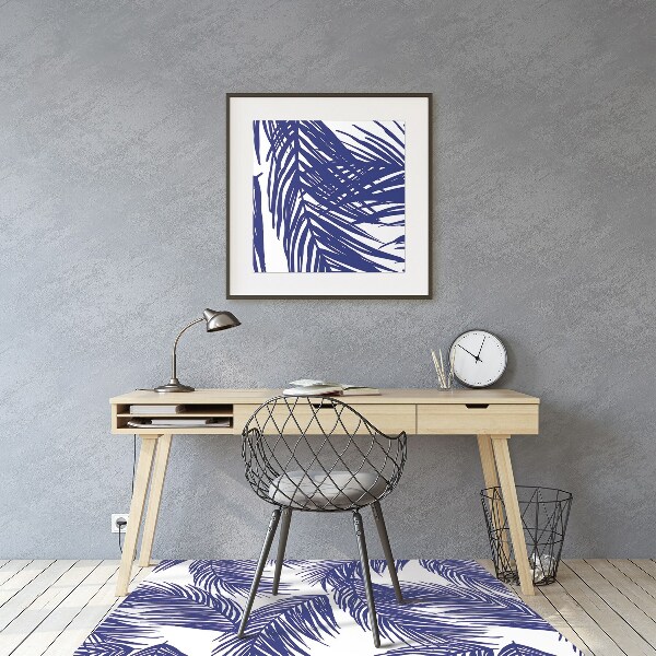 Tappeto per sedia con ruote Foglia Blu Navy