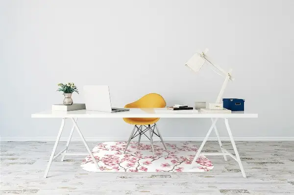 Tappeto per sedia con ruote Fiori Rosa