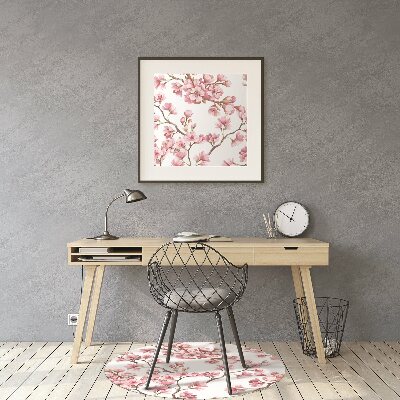 Tappeto per sedia con ruote Fiori Rosa