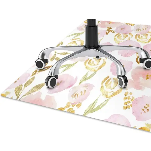 Tappeto per sedia con ruote Fiori Rosa