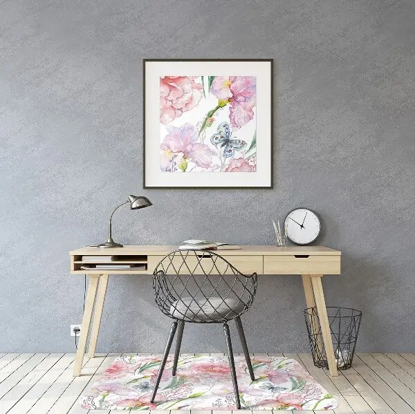 Tappeto per sedia con ruote Fiori Peonies