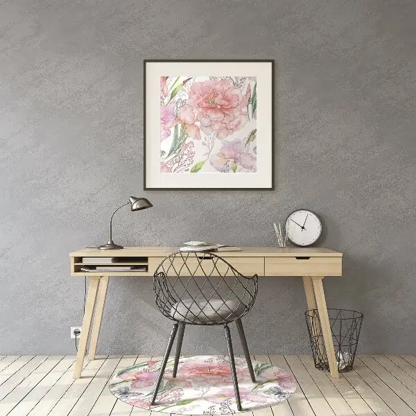 Tappeto per sedia con ruote Fiori Peonies