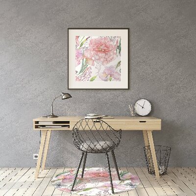 Tappeto per sedia con ruote Fiori Peonies