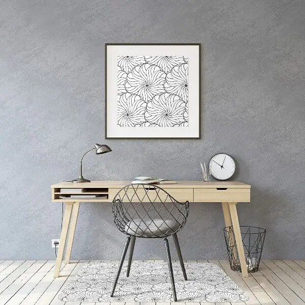 Tappeto per sedia con ruote Fiore Disegnato
