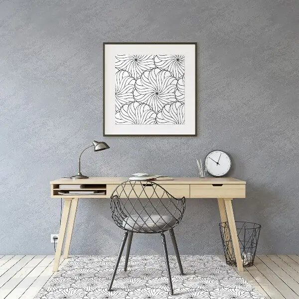 Tappeto per sedia con ruote Fiore Disegnato