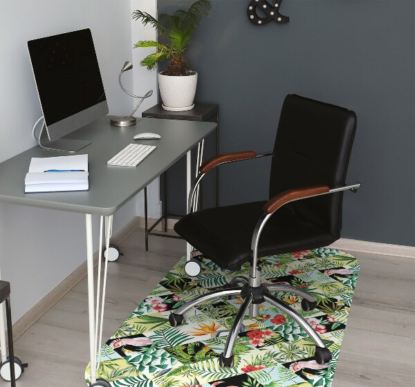 Tappeto per sedia con ruote Fiori E Uccelli