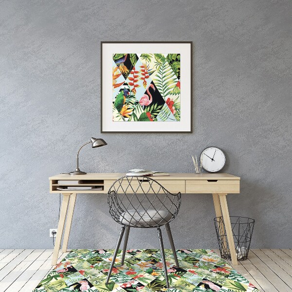 Tappeto per sedia con ruote Fiori E Uccelli