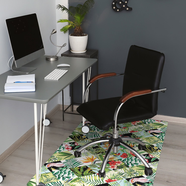 Tappeto per sedia con ruote Fiori E Uccelli