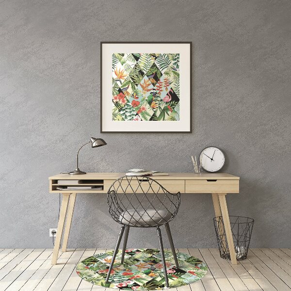 Tappeto per sedia con ruote Fiori E Uccelli
