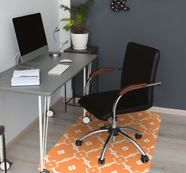 Tappeto sedia ufficio Fiori Arancioni
