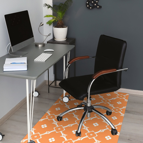 Tappeto sedia ufficio Fiori Arancioni