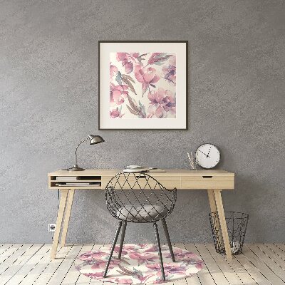 Tappeto per sedia con ruote Fiori Rosa