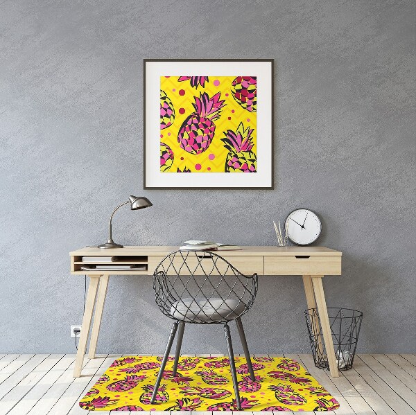 Tappeto per sedia con ruote Ananas Rosa