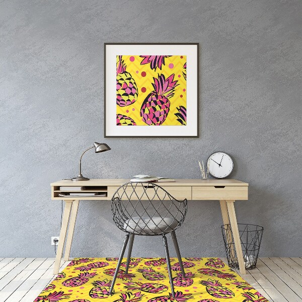 Tappeto per sedia con ruote Ananas Rosa