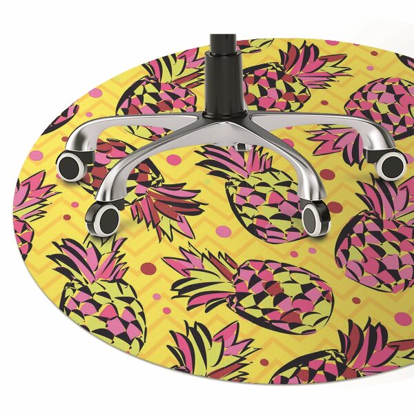 Tappeto per sedia con ruote Ananas Rosa