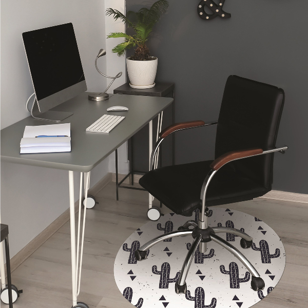 Tappeto per sedia con ruote Cactus Bianco