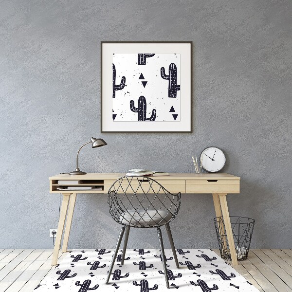 Tappeto per sedia con ruote Cactus Bianco
