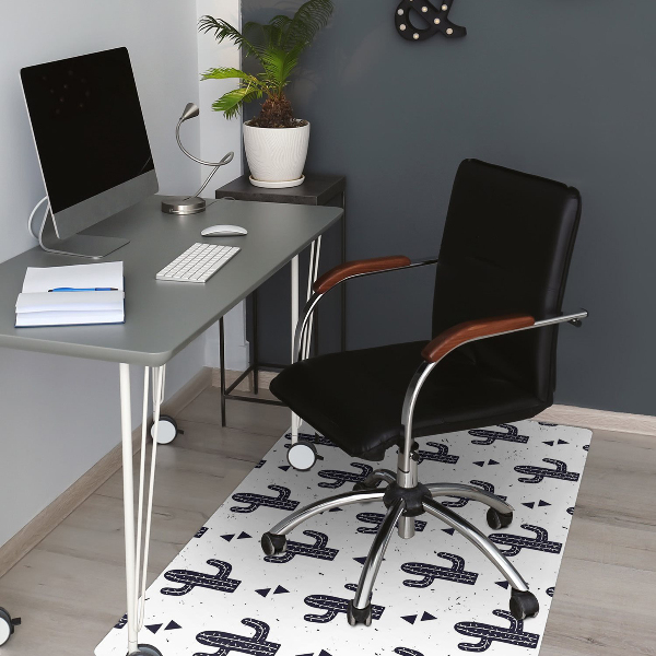 Tappeto per sedia con ruote Cactus Bianco