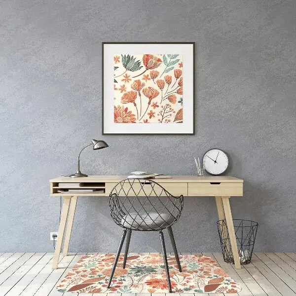 Tappeto per sedia con ruote Fiori Artistici