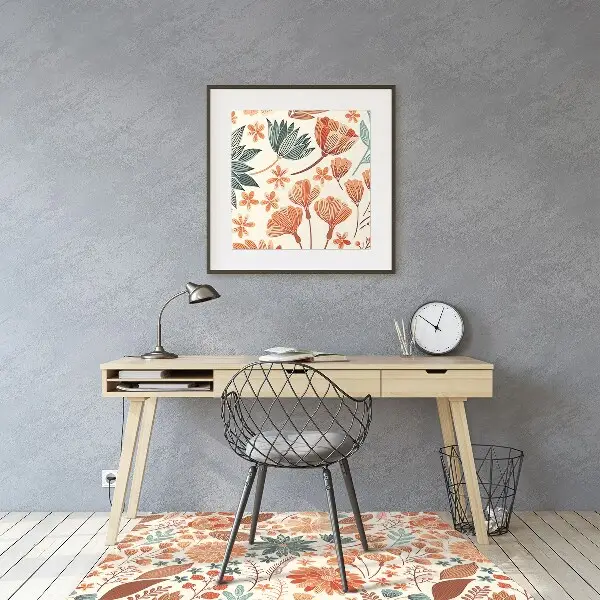 Tappeto per sedia con ruote Fiori Artistici