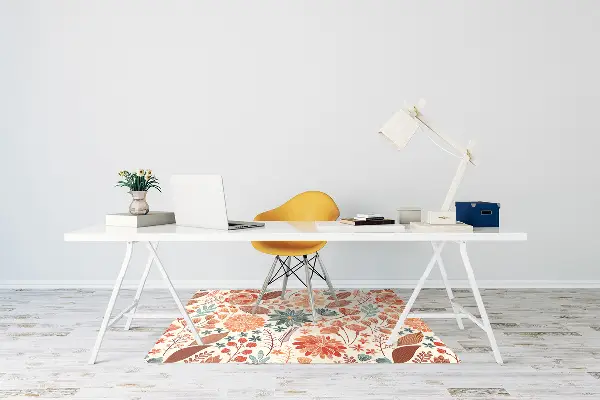 Tappeto per sedia con ruote Fiori Artistici