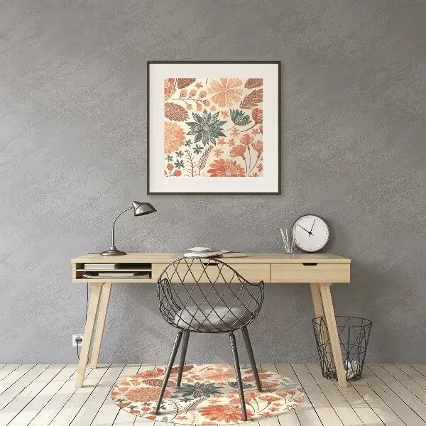 Tappeto per sedia con ruote Fiori Artistici