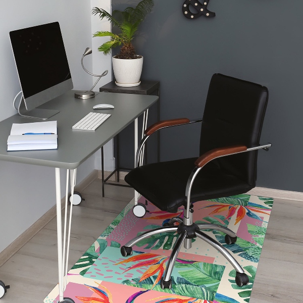 Tappeto per sedia con ruote Mosaico Tropicale
