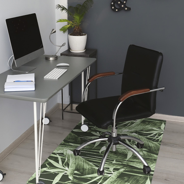 Tappeto per sedia con ruote Foglie Scure