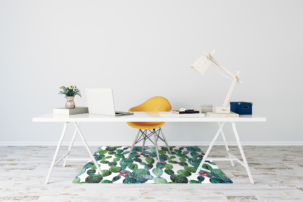 Tappeto per sedia con ruote Cactus Con Fiori