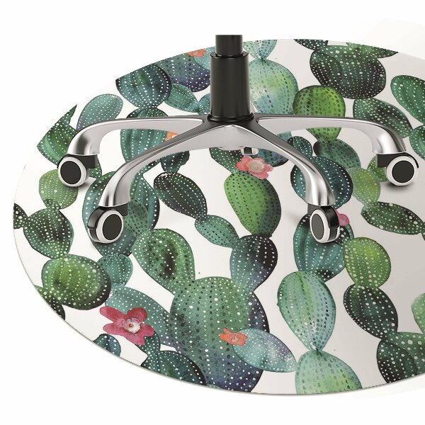 Tappeto per sedia con ruote Cactus Con Fiori