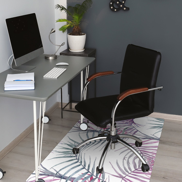 Tappeto per sedia con ruote Foglie Rosa