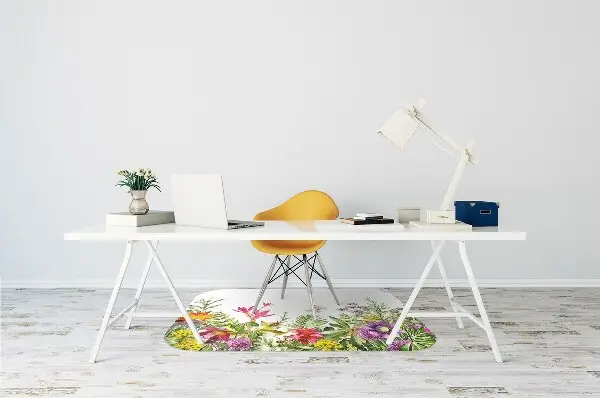 Tappeto per sedia con ruote Piante Tropicali