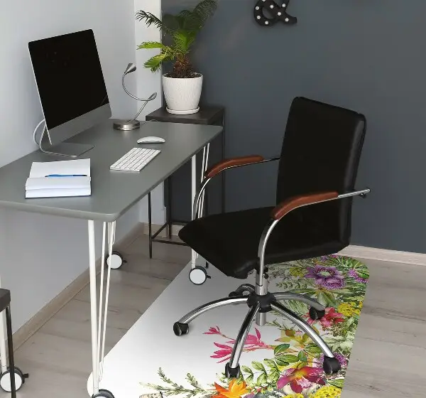 Tappeto per sedia con ruote Piante Tropicali