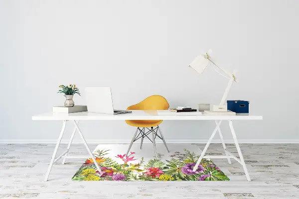 Tappeto per sedia con ruote Piante Tropicali