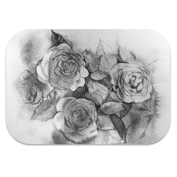 Tappeto salvapavimento Rose In Bianco E Nero