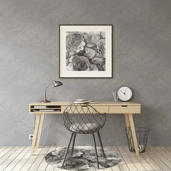 Tappeto salvapavimento Rose In Bianco E Nero