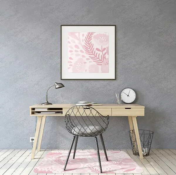 Tappeto per sedia con ruote Poppies Rosa