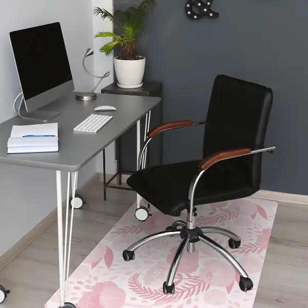 Tappeto per sedia con ruote Poppies Rosa
