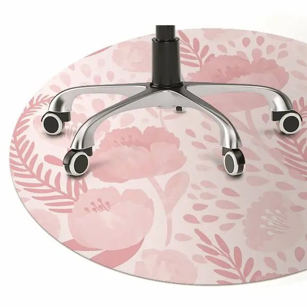 Tappeto per sedia con ruote Poppies Rosa